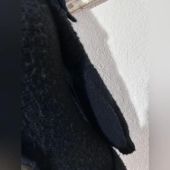 Free People Black Large Buttons Wool Blend Balloon Sleeves Long Cardigan Small - Picture 6 of 9